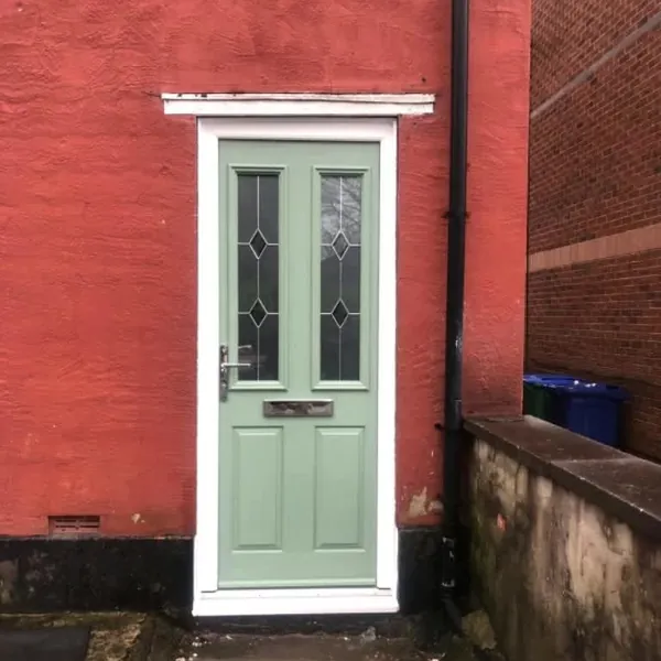 Sage green composite front door